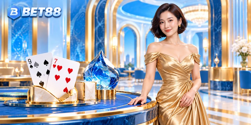 Baccarat BET88: Giới thiệu trò chơi và thuật ngữ 4 Bàn bài baccarat cùng người mẫu và nhận diện BET88